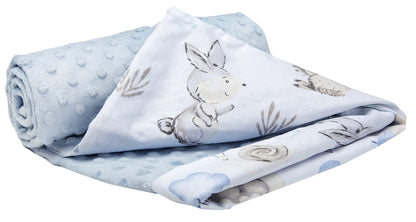 Medi Partners Babydecken Baby 100% Baumwolle Krabbeldecke Babydecke 75x100cm doppelseitig Kinderbett Minky Kuscheldecke Kinderwagen (REH mit grauem Minky)