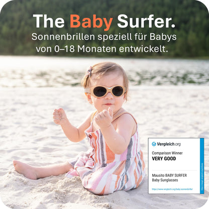 Mausito BABY Sonnenbrille 0-18 Monate Mädchen I VERGLEICHSSIEGER Sonnenbrille Baby 100% UV-Schutz I BIEGSAM & verstellbares Band I Schadstofffrei I Europäisches Design für Kinder gemacht