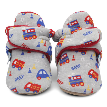 Dotty Fish Baby Winter Boots - Warm Non-Slip Cotton Crawling Shoes with Suede Sole - 0-24 Months