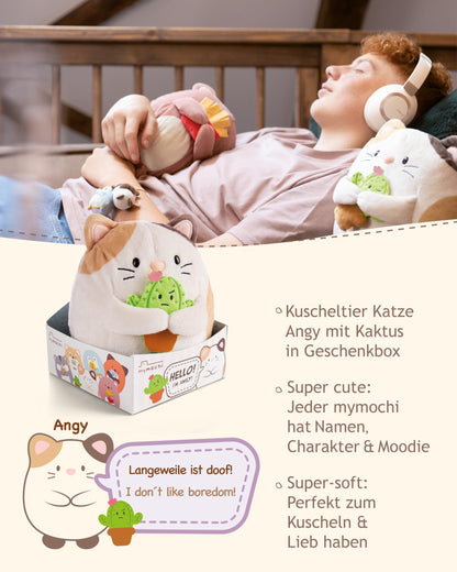 NICI MYMOCHI Fuchs Kuscheltier Geeks 16 cm mit Videospiel in Geschenkbox 11x12x6,5 cm, Flauschiges Stofftier zum Kuscheln, Spielen und Liebhaben - 61151