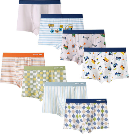 Anntry Kinder Weiche Baumwollene Unterwäschen Kleinkind 8 Pack Kleine Jungen Sortiert Boxer Shorts Slips 2-12 Jahre