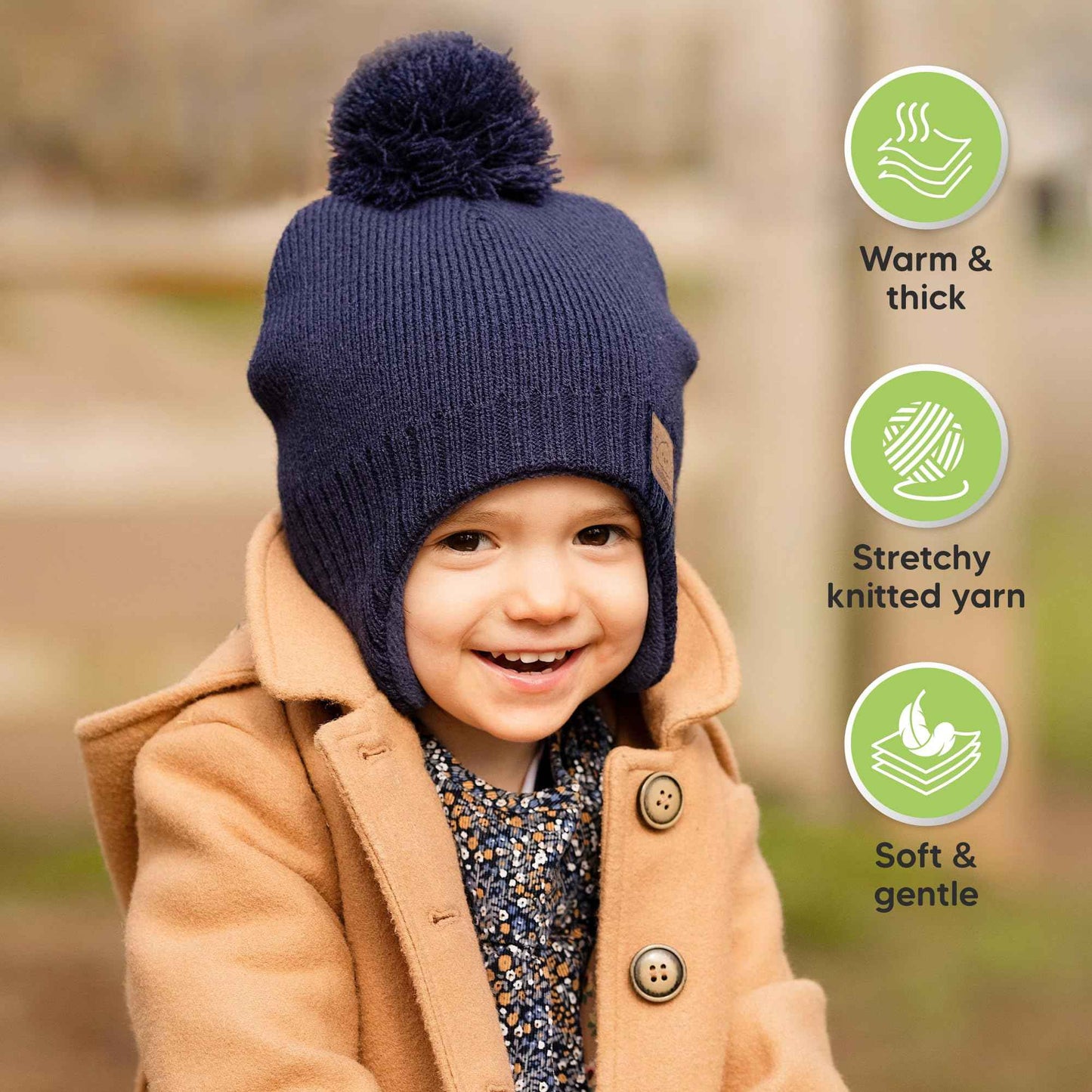 Baby Hat, Baby Hats for Baby Boys, Girls - Baby Winter Hat, Baby Hats, Newborn Hat, Baby Boy Hat, Baby Girl Hats, Toddler Boys Hat, Newborn Hats, Infant Hat (Navy)