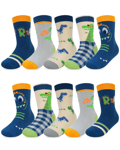 Kyopp 10 Paar Socken Kinder Mädchen und Jungen Funny Socken Lustig Animals Cotton Socken Crew Socks Winter/Sommer
