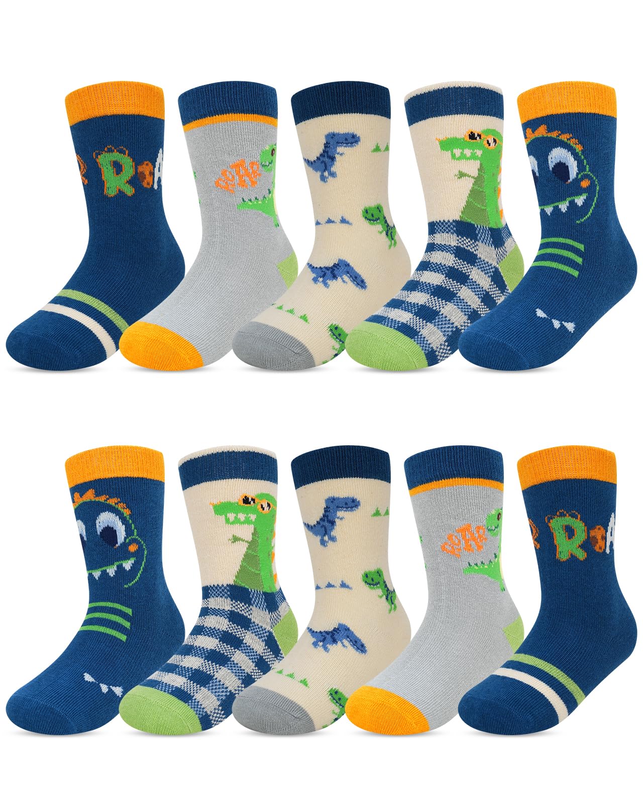 Kyopp 10 Paar Socken Kinder Mädchen und Jungen Funny Socken Lustig Animals Cotton Socken Crew Socks Winter/Sommer