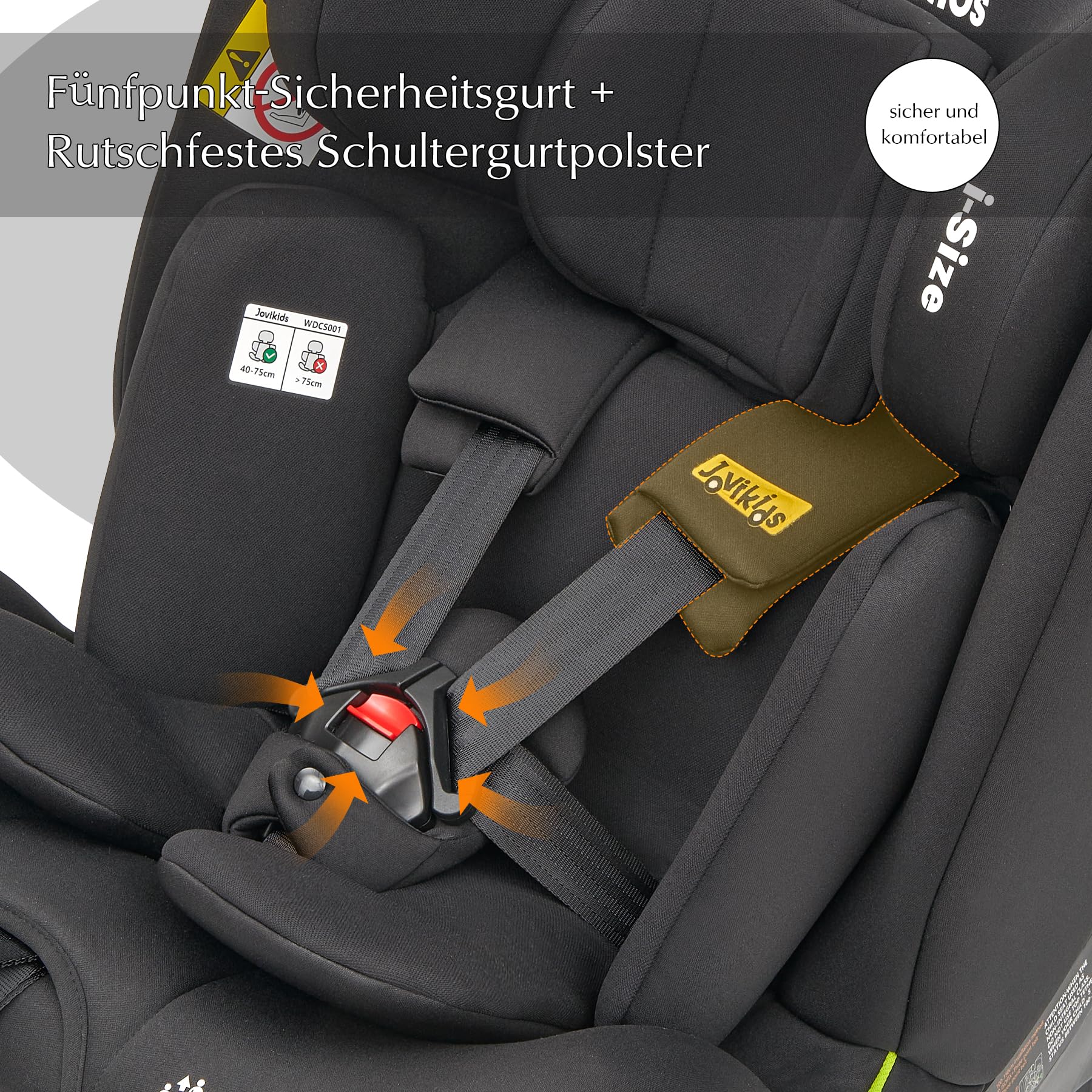 Jovikids 360° Drehbar Kindersitz mit ISOFIX und Ruheposition, i-Size(ECE R129) 40-150cm(0-36kg) Reboarder Baby Autositz, ab Geburt -12 Jahre (blau) - Meloni2