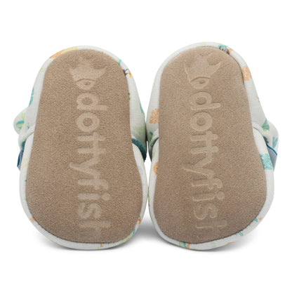 Dotty Fish Baby Winter Boots - Warm Non-Slip Cotton Crawling Shoes with Suede Sole - 0-24 Months