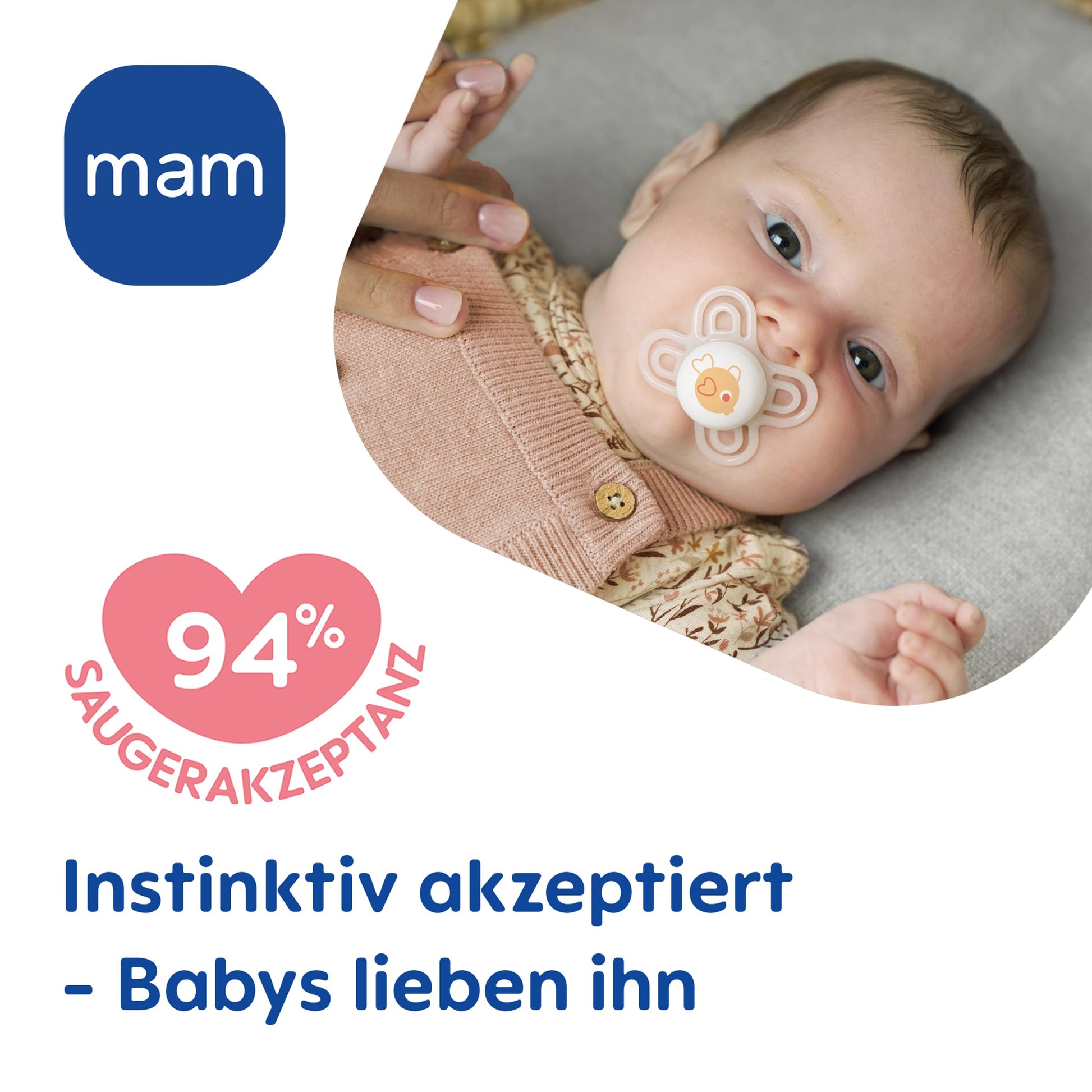 MAM Perfect Start Schnuller im 2er-Set, speziell für Neugeborene, zahnfreundlicher Baby Schnuller aus nachhaltigen & bio-erneuerbaren Materialien, mit Schnullerbox, 0-2 Monate, Biene/Schnecke - Meloni2