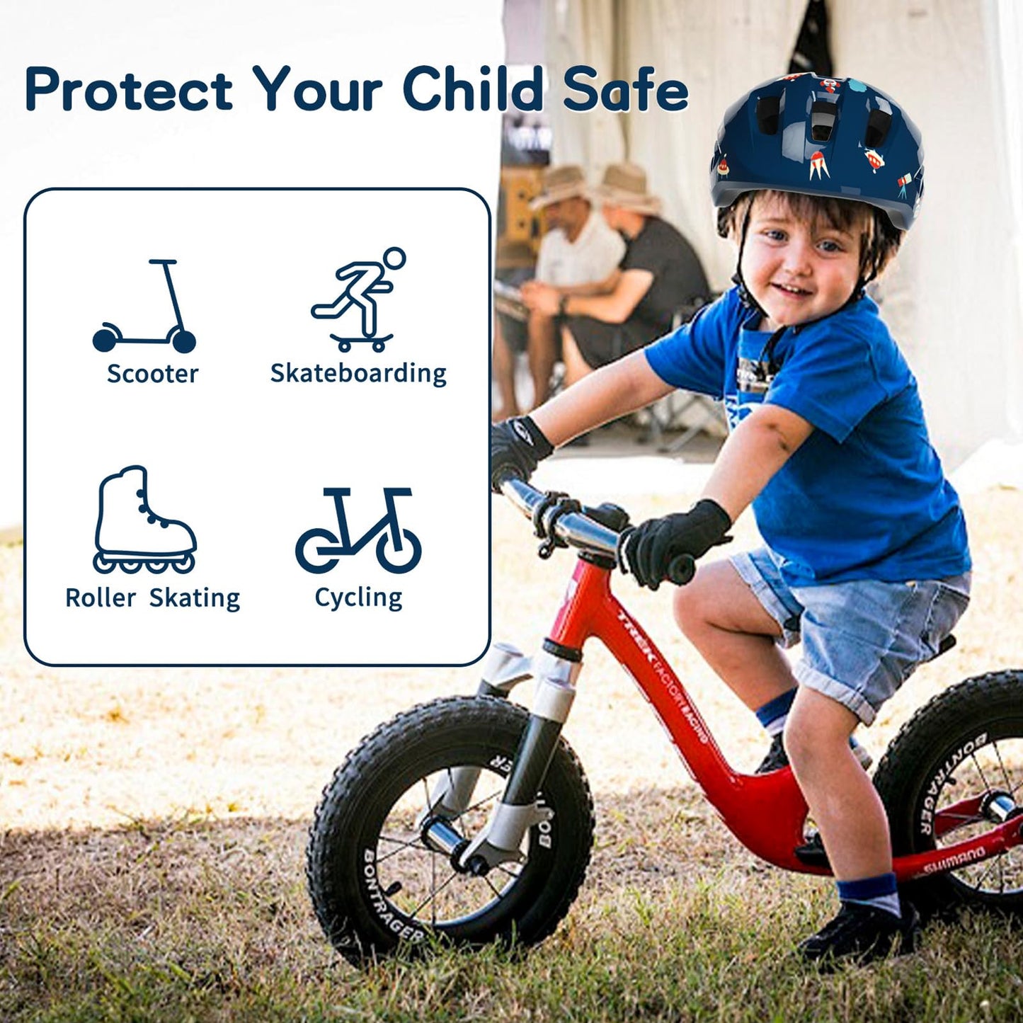 KORIMEFA Toddler Helmet Children's Bicycle Helmet Baby Multi-Sport Adjustable Helmet Sports Helmet Cycling Bicycle Scooter Skateboard Helmet Lightweight for Children Boys Girls from 2-8 Years Old