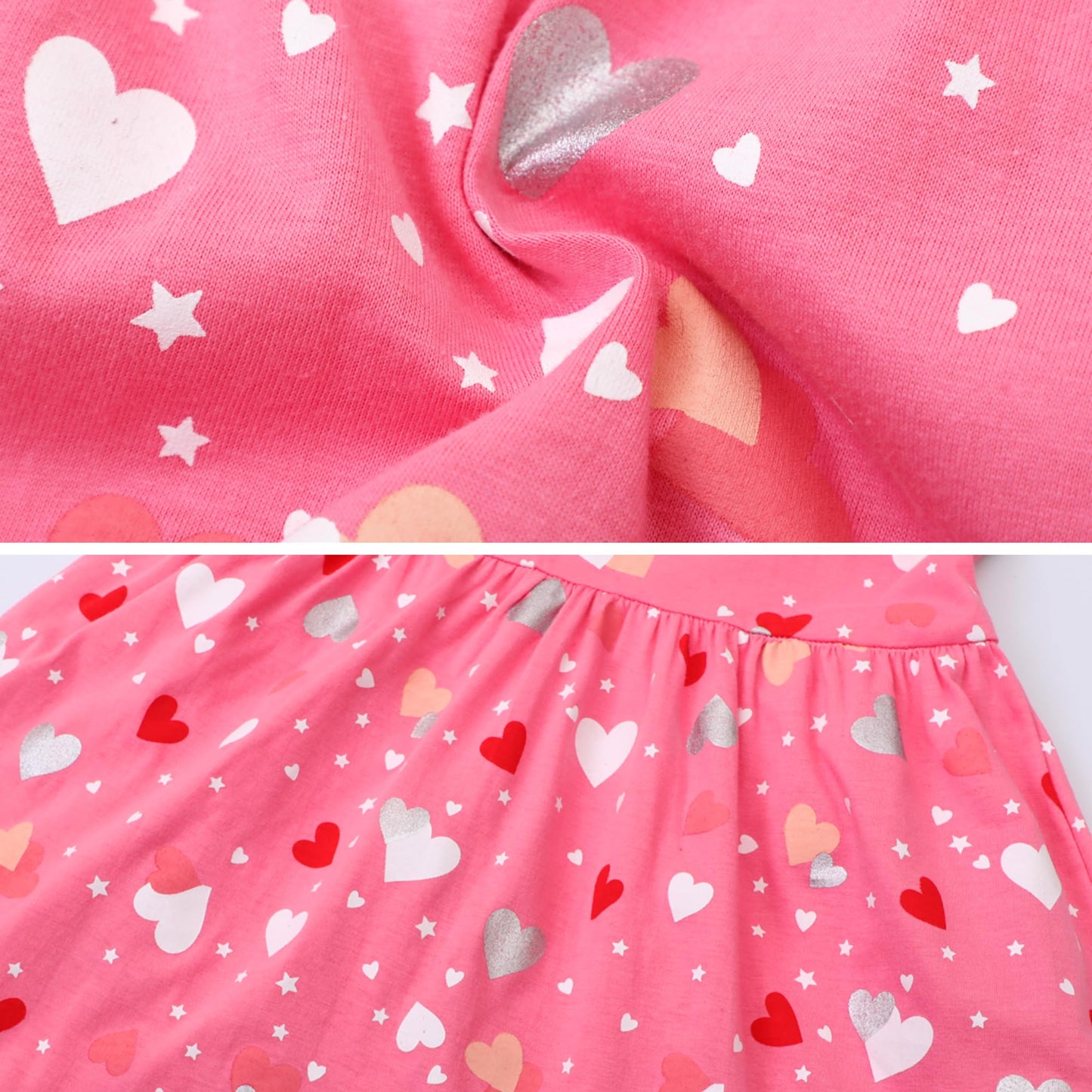 FILOWA Kleider für Mädchen Kinder Einhorn Blumen Stickerei Herz Druck Tier Sommerkleid Cartoon Kinderkleider Embroider Baumwolle Mädchenkleid Lange/Ärmellos Lässige Geburtstag Kinderkleidung,Gr.92-128
