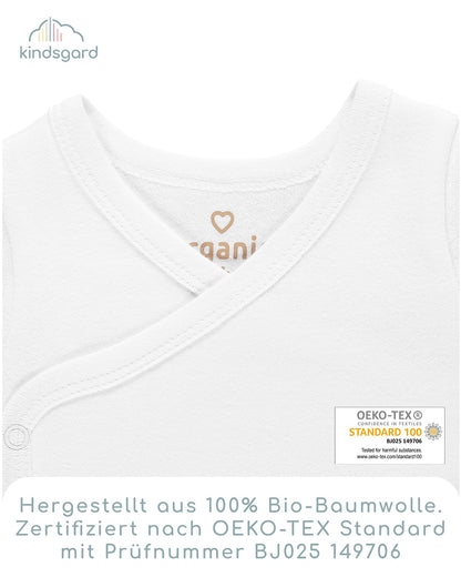Kindsgard Baby Long-Sleeved Wrap Bodysuit Trunder - Soft and High-Quality 100% Organic Cotton