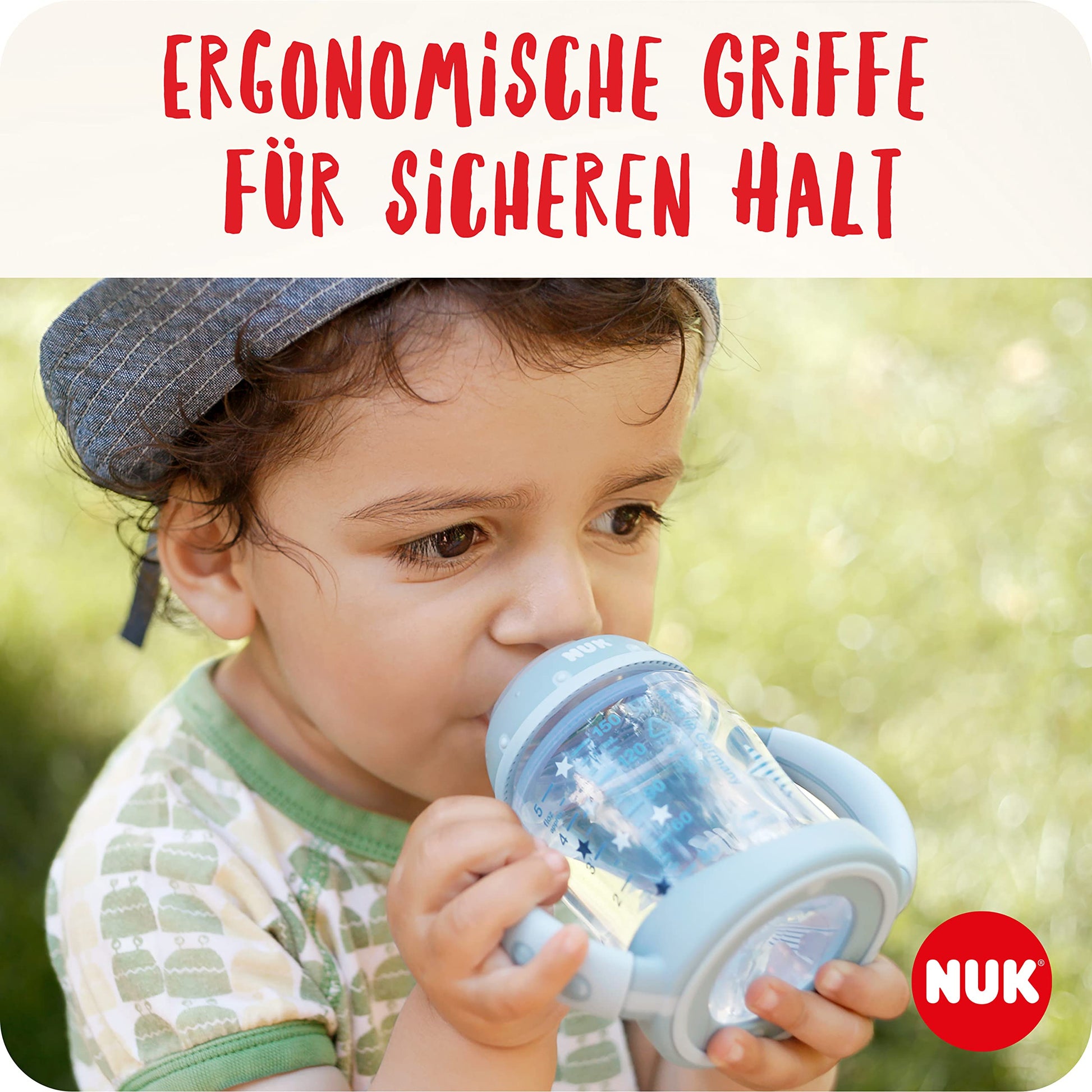 NUK First Choice+ Trinklernflasche | 6–18 Monate | 150 ml | Temperature Control Anzeige | Anti-Colic-Ventil | auslaufsichere Trinkschnabel | Ergonomische Griffe | BPA-frei | Disney Winnie Puuh blau - Meloni2