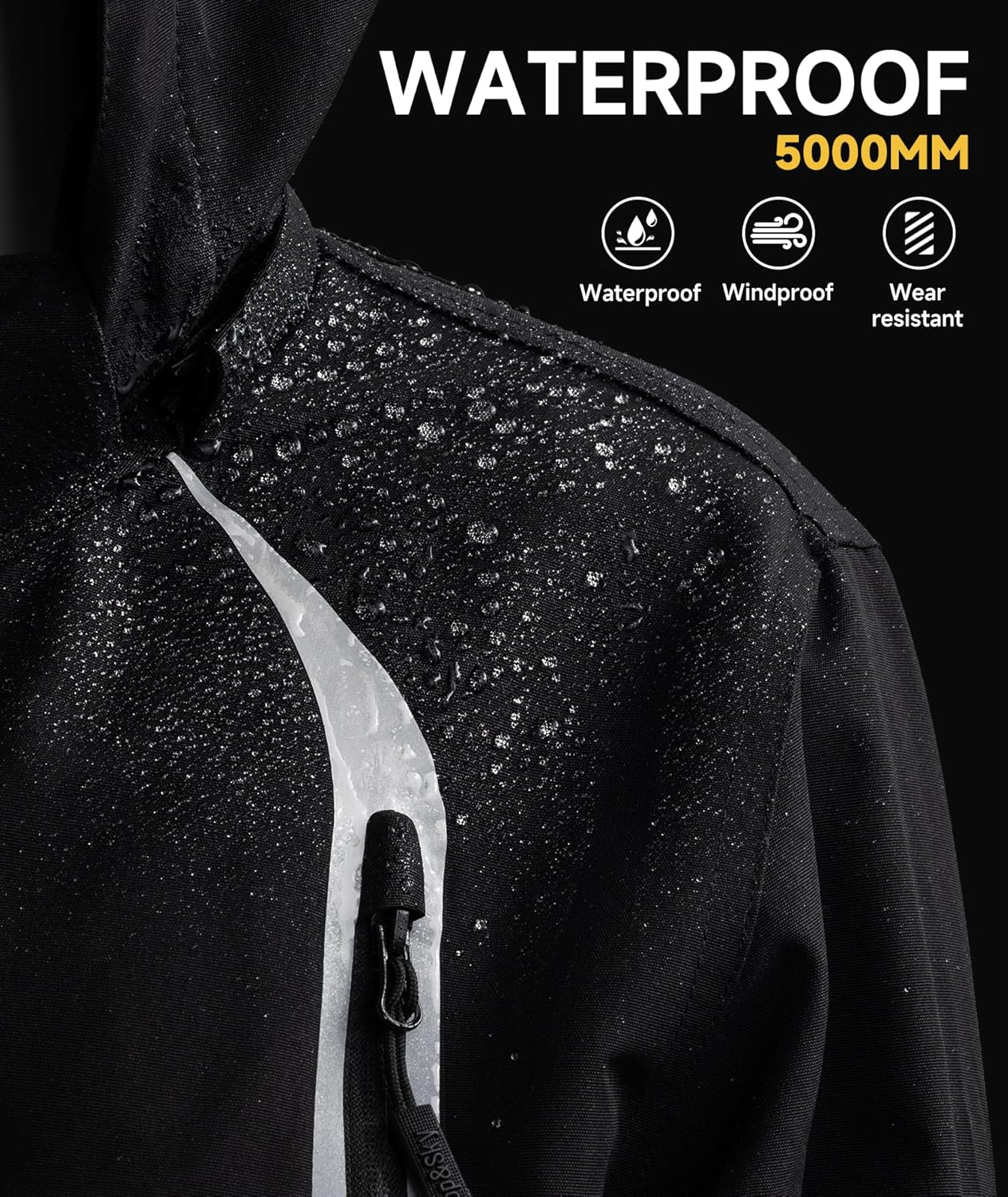 YoungSoul Children's Waterproof Rain Jacket with Removable Hood