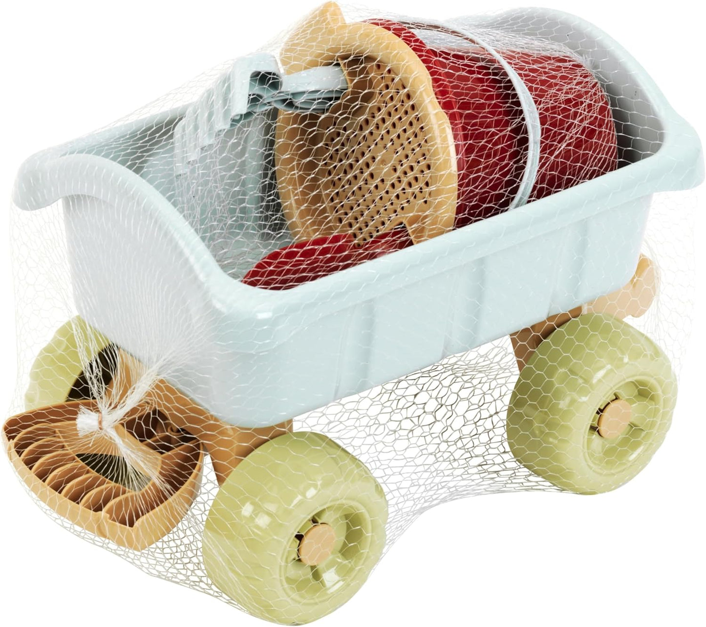 Theo Klein 7687 Handcart with Bucket Set, Robust Handcart, Includes Sandpit Toys, Recycled Plastic, Anti-UV, Toy for Children from 18 Months