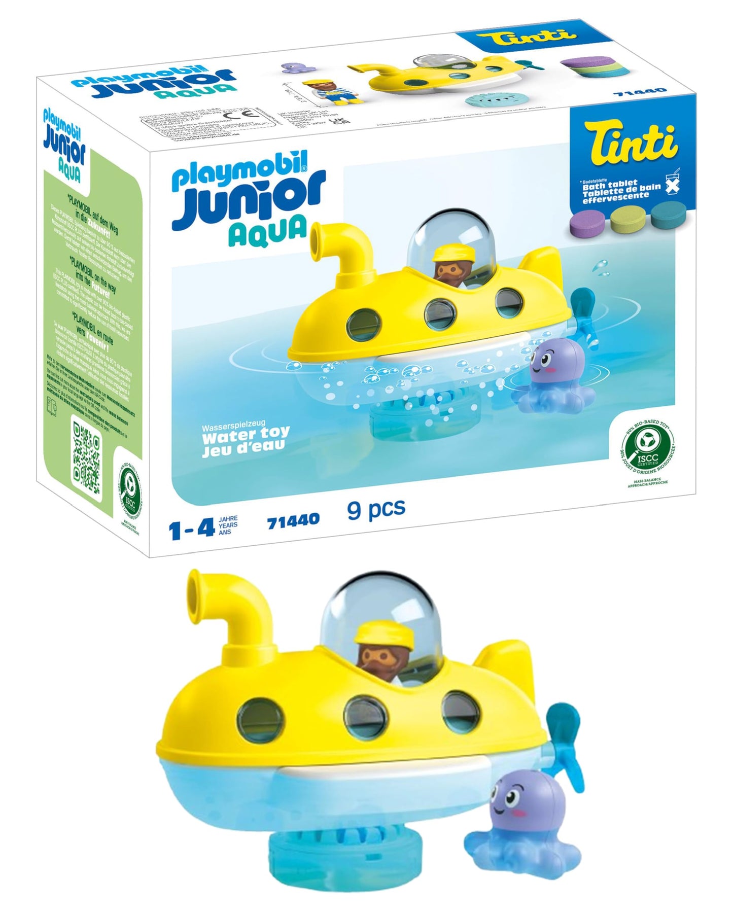PLAYMOBIL Junior Aqua 71687 Bath Island with Water Slide Sustainable Toy for Children from 1 Year