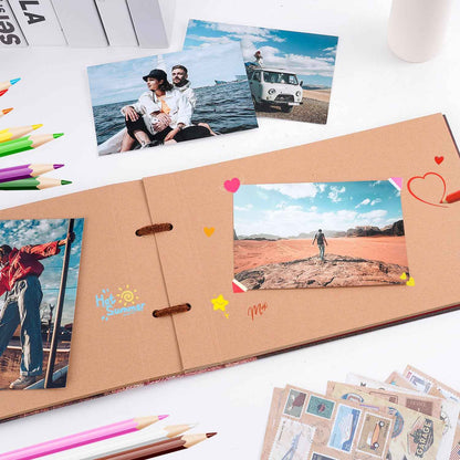 Unser Abenteuer Buch Album Foto Scrapbooking 12,3 x 12,1 Zoll, Abenteuer Buch Fotoalbum 60 Seiten, Fotoalbum für DIY Jahrestag für Männer, Kreative Geschenke Valentinstag