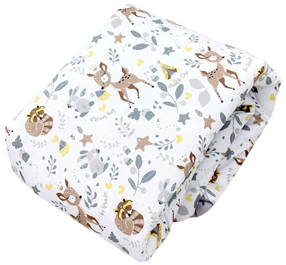 TupTam Krabbeldecke für Baby 120x120 cm - Gepolsterte Spieldecke Baby Baumwolle, XXL, OEKO-TEX, Weich & Hautfreundlich, Farbe: Wald/Beige - Meloni2