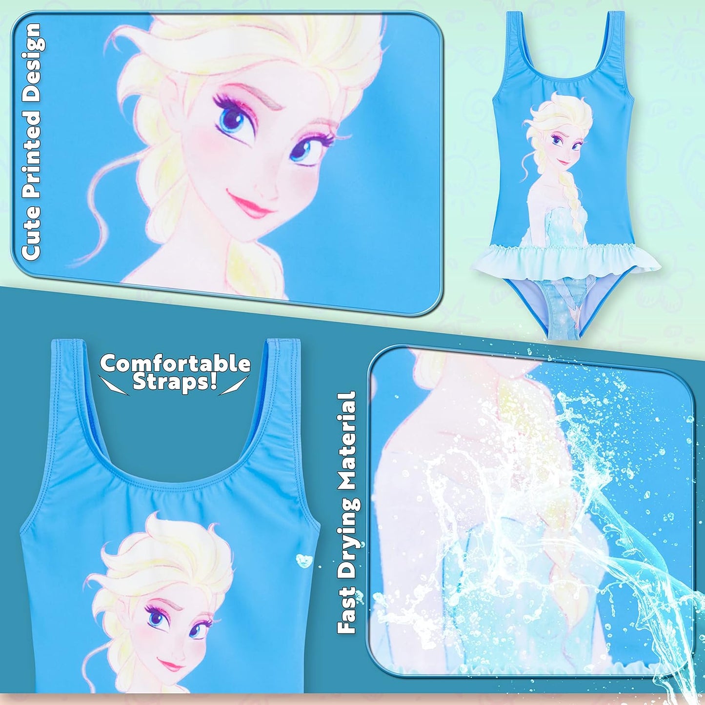 Disney Mädchen einteiliger Badeanzug, Bademode, Geschenke für Mädchen