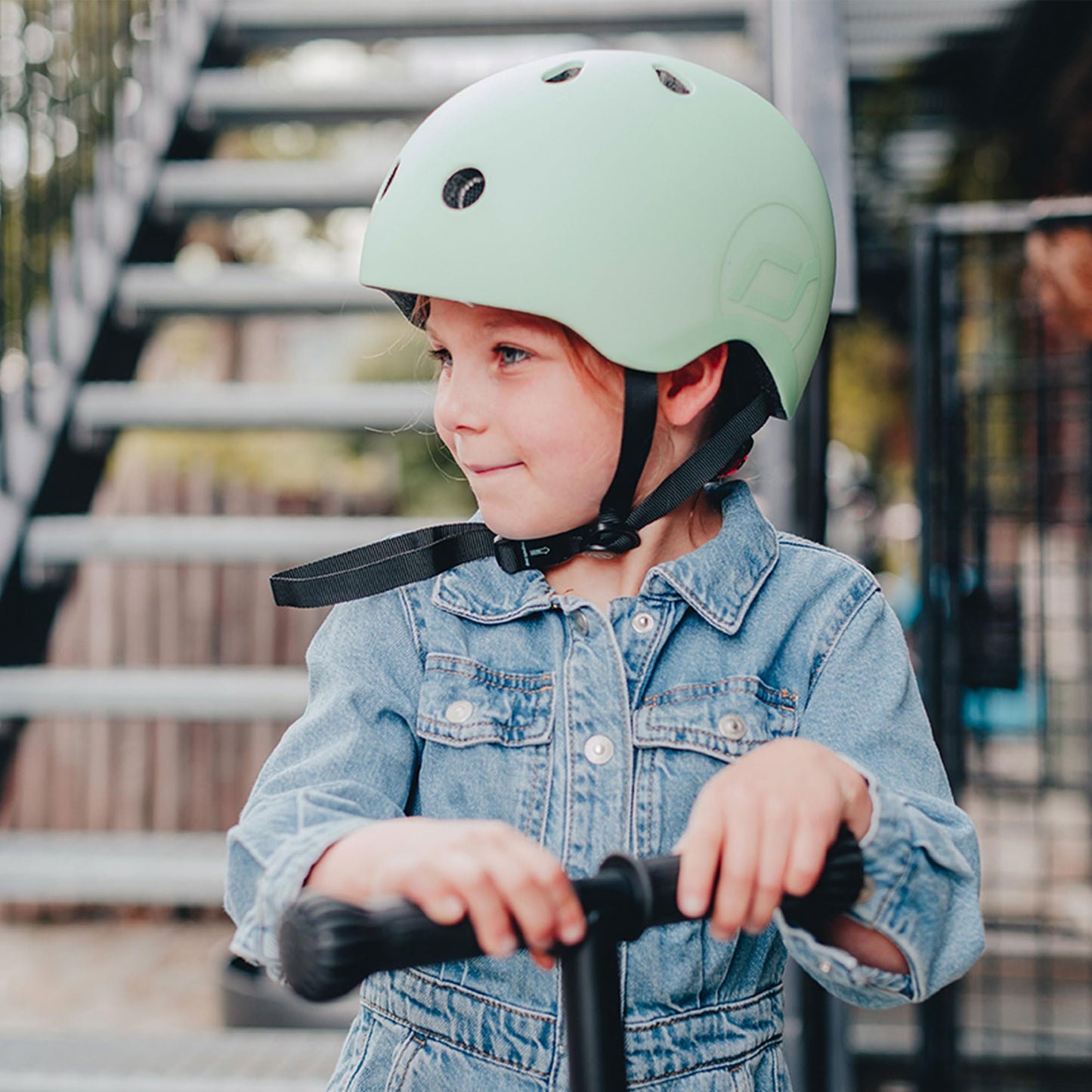 Scoot and Ride Baby Helmet with Adjustable Straps - Matte Finish - Small and Medium - Includes LED Safety Light and Soft Fleece Padding for Extra Protection