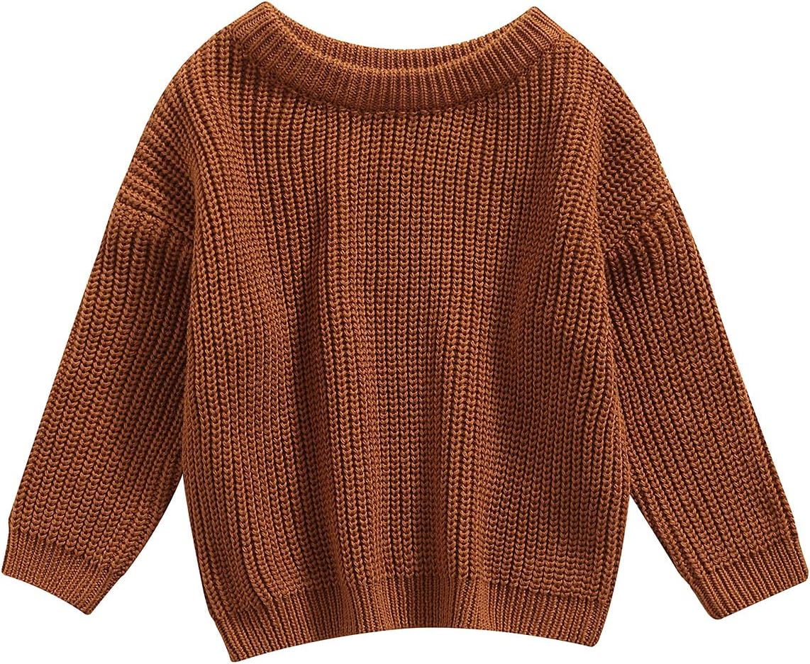 L&ieserram Baby Mädchen Jungen Gestrickt Pullover Jumper Neugeborenen Kinder Langarm Strickpullover Einfarbige Pulli Kleinkinder Kleidung Outfit Knitted Sweater 0-5 Jahre