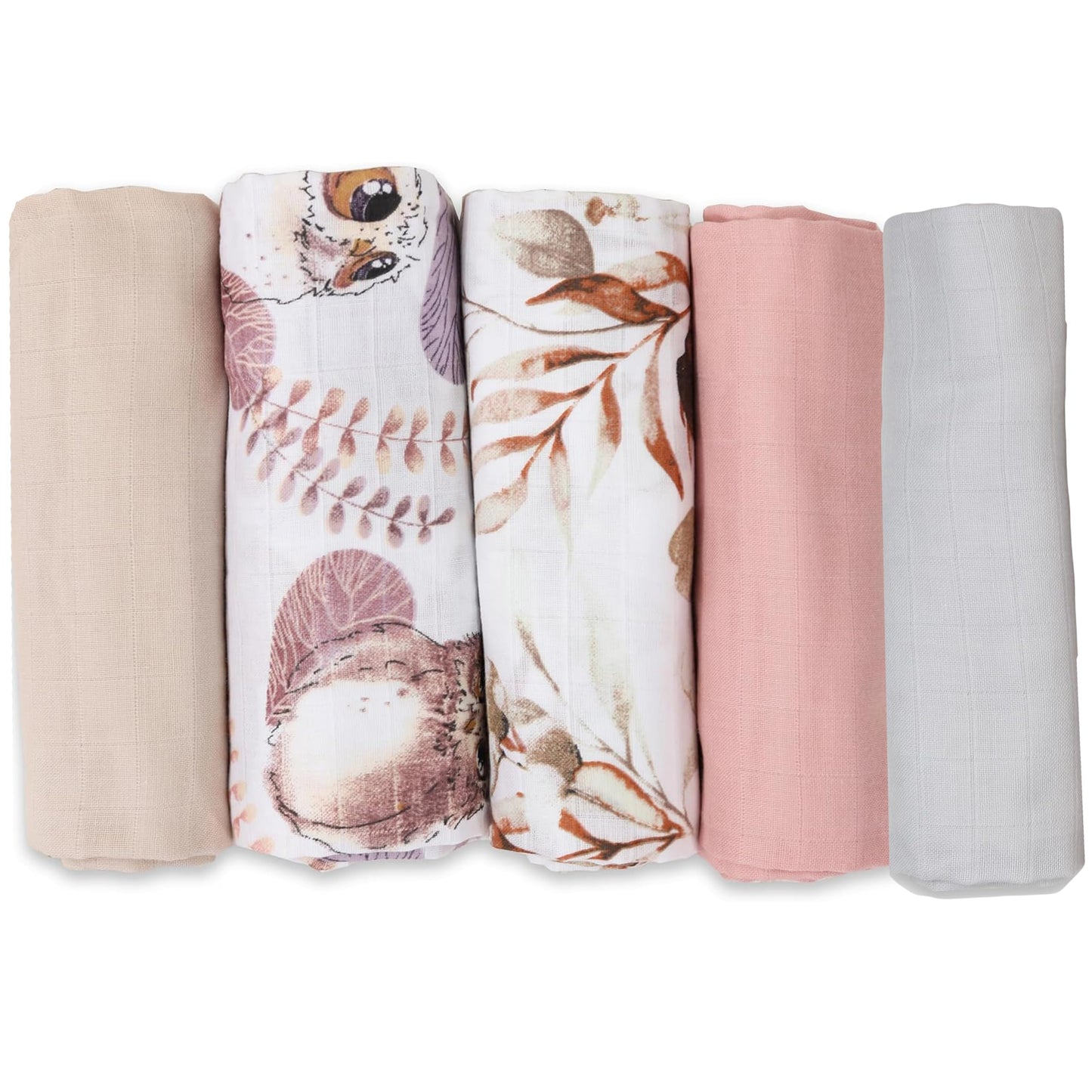 FENSILO - Mulltücher - Mullwindeln - 10er Pack 70x80 cm - Stoffwindeln, Made IN EU, schadstoffgeprüft - Spucktücher Set für Mädchen – Baby Mullwindeln- Rosa - Oeko-TEX Zertifiziert