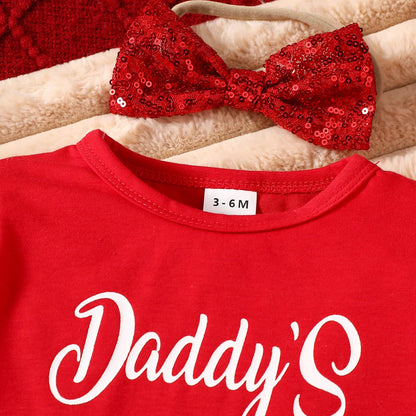 Neugeborene Baby Mädchen Valentinstag Outfit Strampler Tutu Kleid mit Stirnband Kleinkind Glitter Herz Druck Kleidung Rock