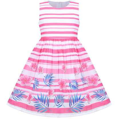 Sunny Fashion Mädchen Kleid Lila Rose Doppelklicken Krawatte Party Kids Trägerkleid Gr. 98-146