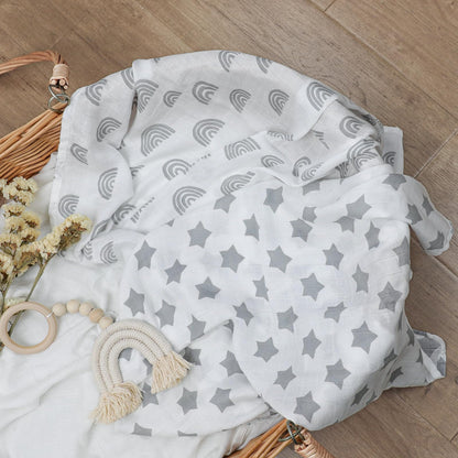 GLLQUEN Musselintücher für Babys, 6 Stück Spucktücher aus Baumwolle 70 cm x 70 cm, saugfähig und atmungsaktiv und ideal zum Reinigen, Abwischen und Abdecken von Neugeborenen