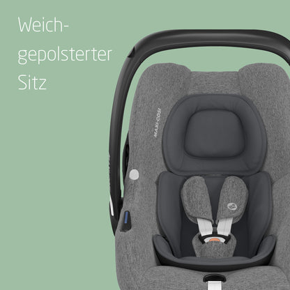 Maxi-Cosi CabrioFix i-Size, Babyschale, 0–12 Monate, max. 12 kg, leichter i-Size Kindersitz (3,2 kg), Sonnenverdeck, gepolsterter Sitz, für viele Maxi-Cosi Kinderwagen, Essential Green - Meloni2