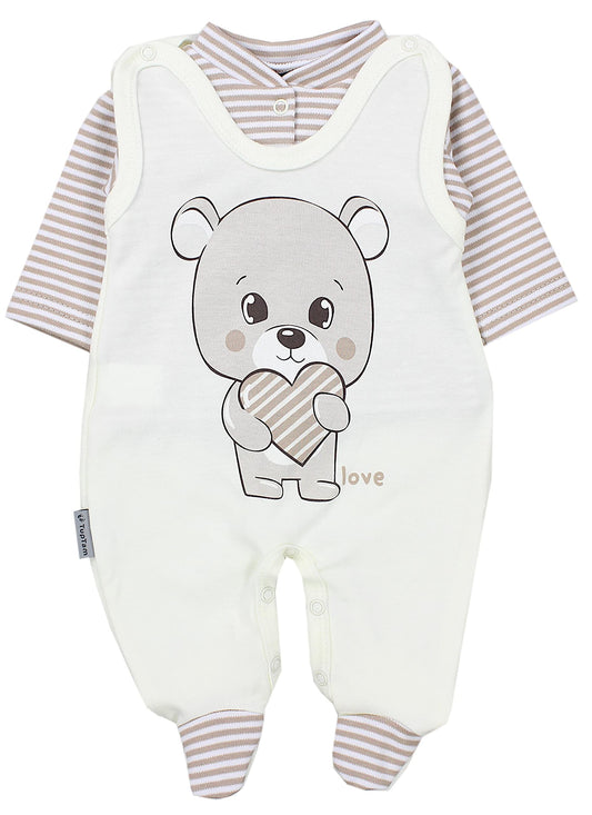 TupTam Baby Mädchen Jungen Strampler mit Langarmshirt Aufdruck Spruch 2 teilig