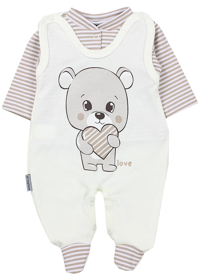 TupTam Baby Mädchen Jungen Strampler mit Langarmshirt Aufdruck Spruch 2 teilig