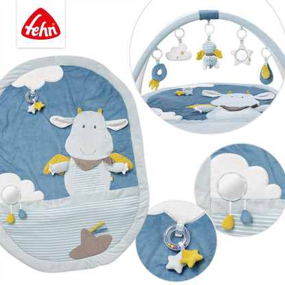 Fehn 3-D-Activity-Decke Spielbogen Peru – Baby Krabbeldecke mit 5 abnehmbaren Spielzeugen zum Greifen – Spieldecke für Babys und Kinder ab 0+ Monaten – Krabbelmatte als Geschenk zur Geburt