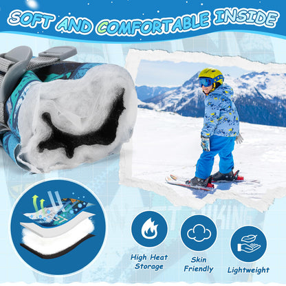 CYCLESPEED Kinder Winddicht Winterhandschuhe Warm Skihandschuhe Wasserdicht für 4-12 Jahre Mädchen Jungen Fahrradhandschuhe Outdoor Snowboarding