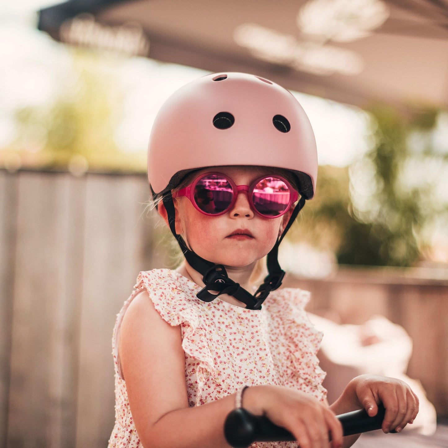 Scoot and Ride Baby Helmet with Adjustable Straps - Matte Finish - Small and Medium - Includes LED Safety Light and Soft Fleece Padding for Extra Protection