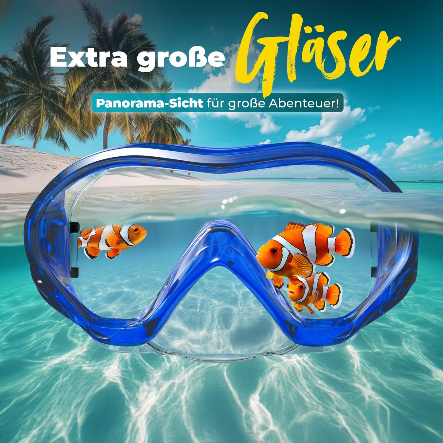 KIDVERSE Schnorchelset Kinder - Taucherbrille mit Schnorchel - Panorama Taucherbrille mit Nase - Kindertaucherbrille Alternative Schnorchelmaske