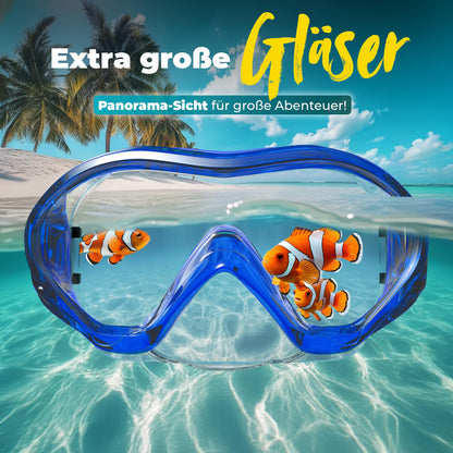 KIDVERSE Schnorchelset Kinder - Taucherbrille mit Schnorchel - Panorama Taucherbrille mit Nase - Kindertaucherbrille Alternative Schnorchelmaske