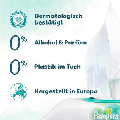 Pampers Harmonie Aqua Baby Feuchttücher Box, 1440 Tücher (15 x 96), sanfter Hautschutz für zarte Haut mit 99% Wasser