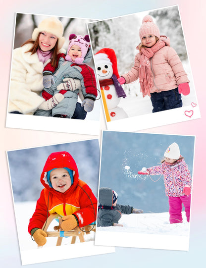 Becellen Baby Handschuhe Fäustlinge Winter, Kinder Warm Strickhandschuh Weich Niedlicher Handschuhe mit Schlüsselband für 0-3 Jahre Mädchen Junge