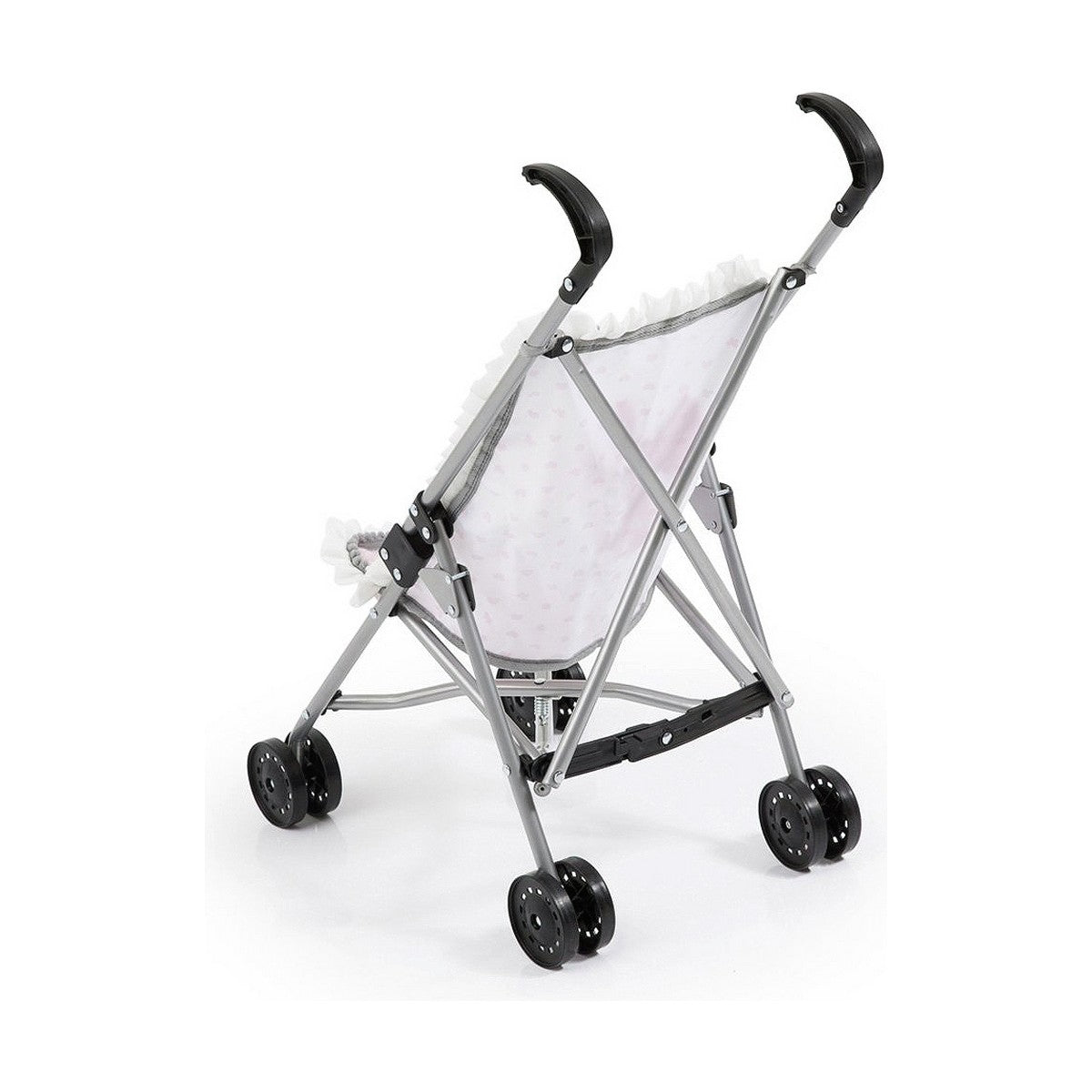 Puppensitz Reig Regenschirm Weiß Rosa Punkte - Meloni2