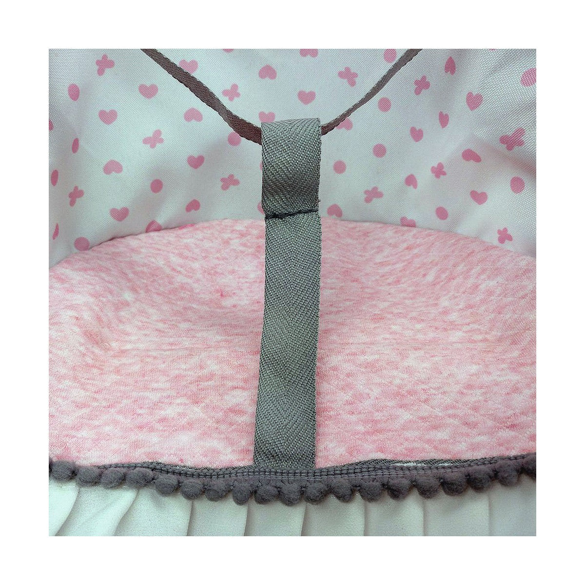 Puppensitz Reig Regenschirm Weiß Rosa Punkte - Meloni2