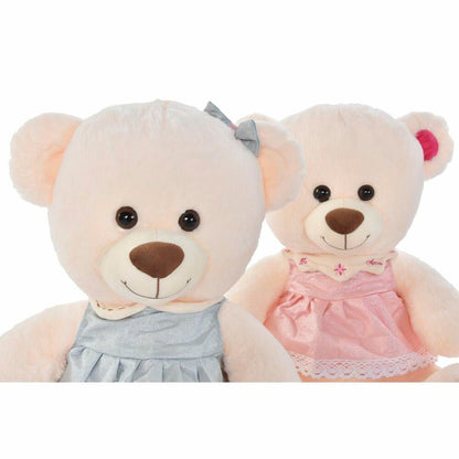 Plüschbär DKD Home Decor Beige Rosa grün Für Kinder 20 x 20 x 50 cm Bär (2 Stück) - Meloni2