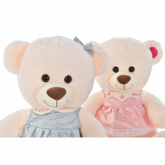 Plüschbär DKD Home Decor Beige Rosa grün Für Kinder 20 x 20 x 50 cm Bär (2 Stück) - Meloni2
