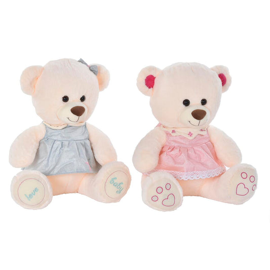 Plüschbär DKD Home Decor Beige Rosa grün Für Kinder 20 x 20 x 50 cm Bär (2 Stück) - Meloni2