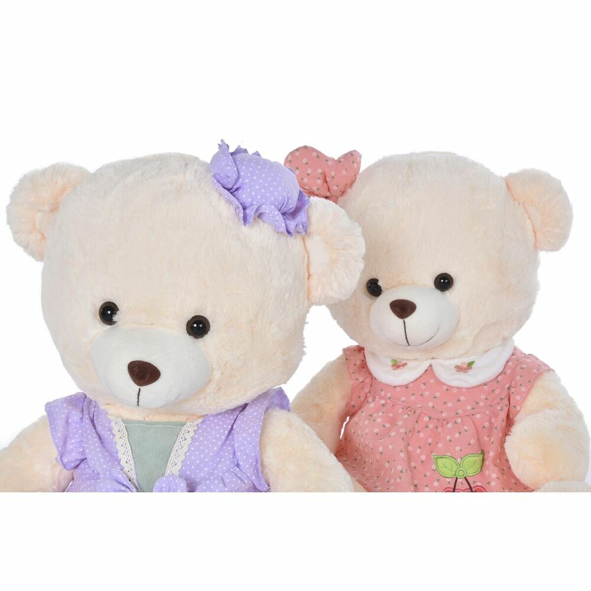 Plüschbär DKD Home Decor Kleid 42 x 20 x 50 cm Beige Rosa Lila Für Kinder Bär (2 Stück) - Meloni2