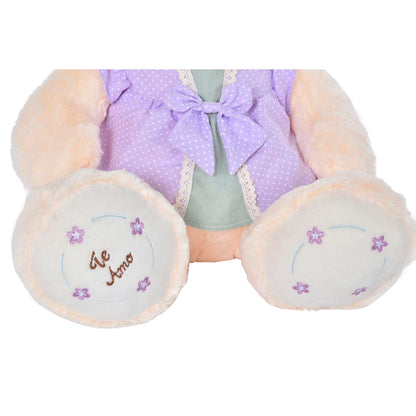 Plüschbär DKD Home Decor Kleid 42 x 20 x 50 cm Beige Rosa Lila Für Kinder Bär (2 Stück) - Meloni2
