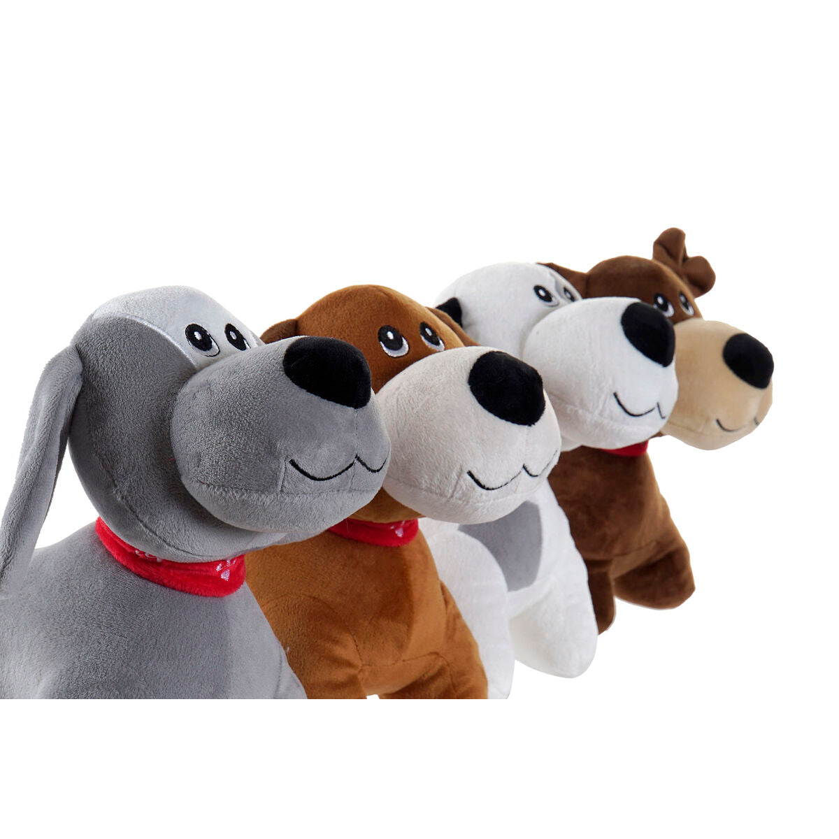 Plüschtier Home ESPRIT Weiß Braun Grau Polyester Hund 22 x 21 x 26 cm (4 Stück) - Meloni2