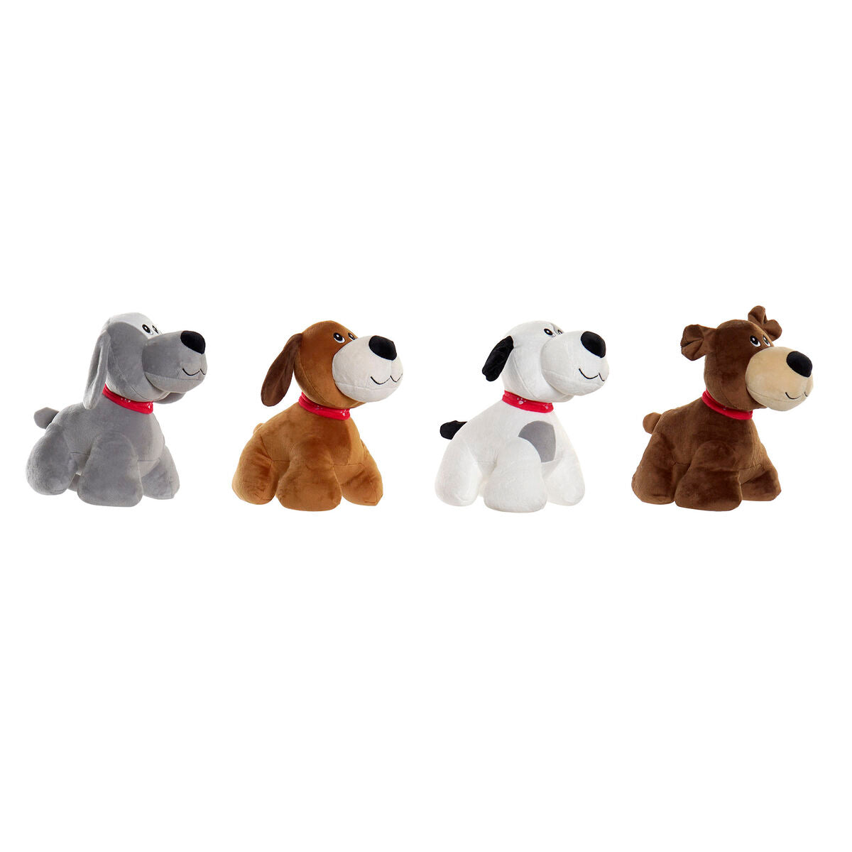 Plüschtier Home ESPRIT Weiß Braun Grau Polyester Hund 22 x 21 x 26 cm (4 Stück) - Meloni2