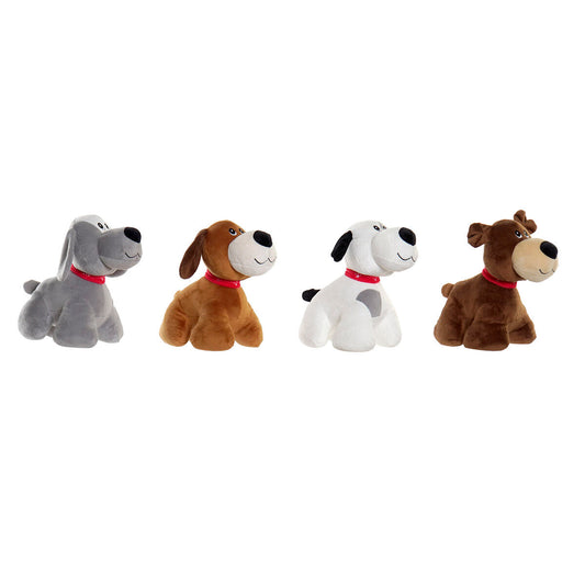 Plüschtier Home ESPRIT Weiß Braun Grau Polyester Hund 22 x 21 x 26 cm (4 Stück) - Meloni2