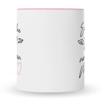 Bedruckte Tasse mit Spruch Engel ohne Flügel