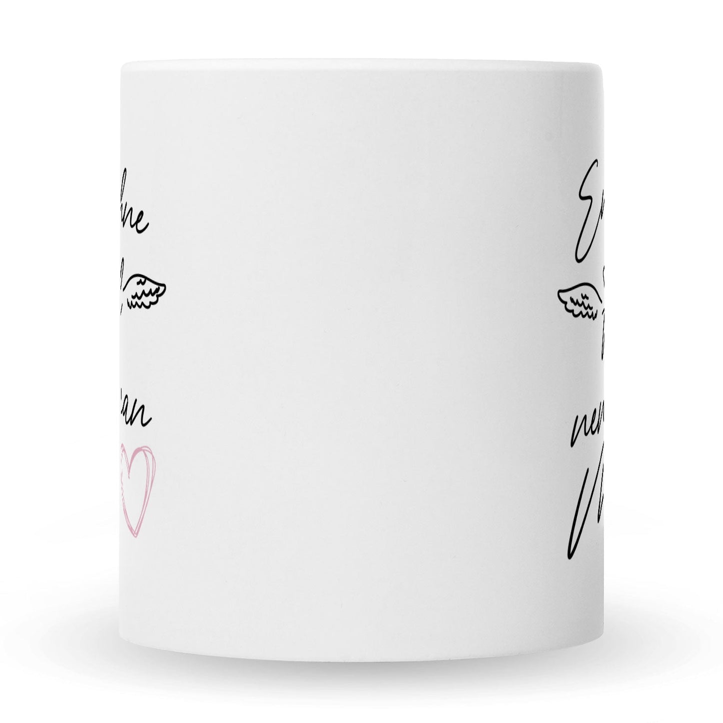 Bedruckte Tasse mit Spruch Engel ohne Flügel