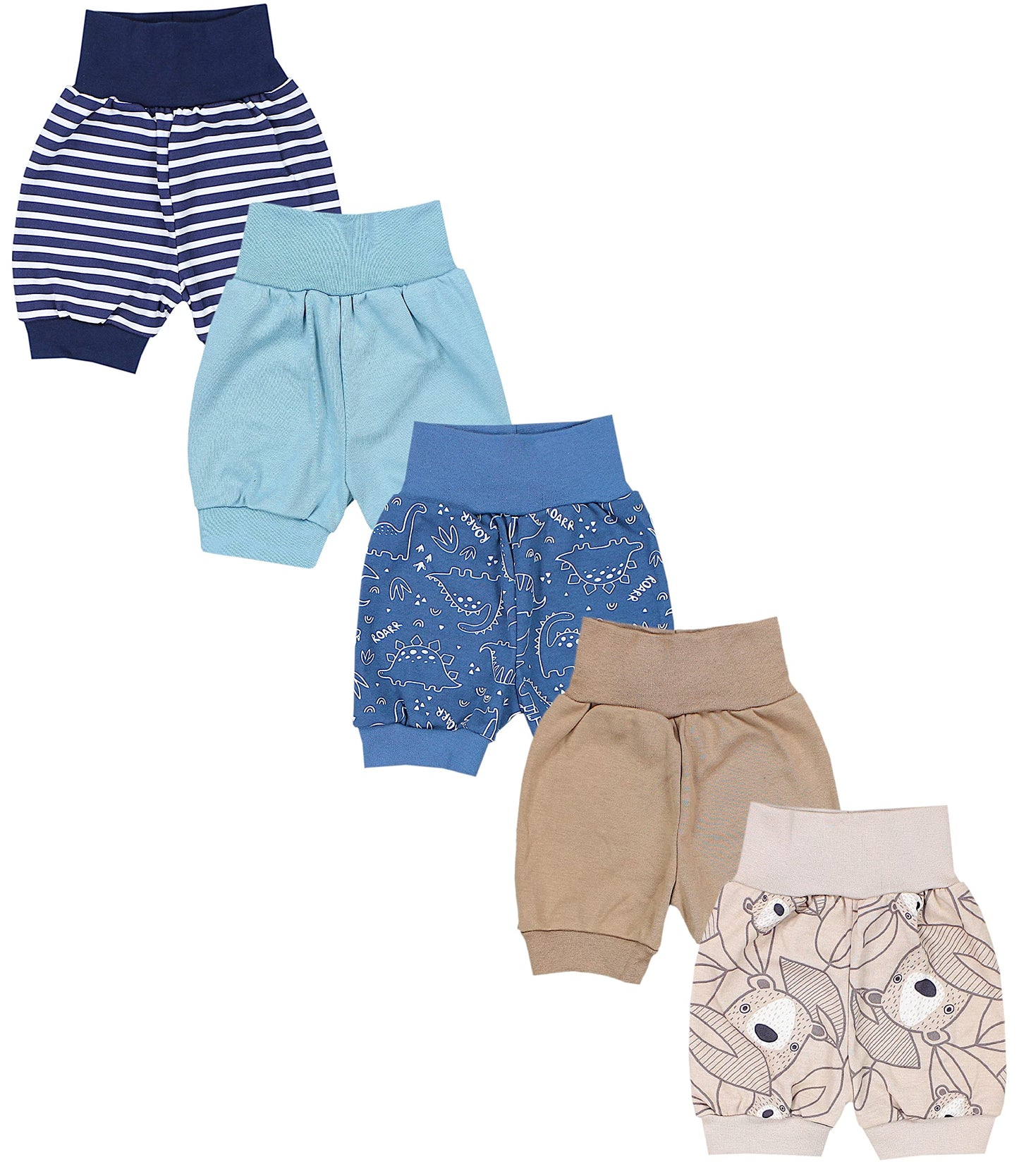 TupTam Unisex Baby Pumphose Sommershorts Baumwolle 5er Pack